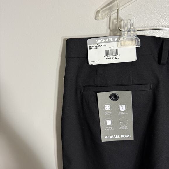 Michael Kors Matisse Dress Pants Black Stretch Wrinkle Resistant Mens Size 40X32 - Picture 6 of 6